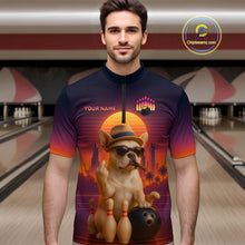 Load image into Gallery viewer, Custom Funny Dog Bowling Jersey for Men Bowling Uniform Polo &amp; 1/4 Zip Bowling Team Shirts HNT135