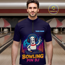 Load image into Gallery viewer, Funny Bowling Pins Music Shirt Custom Neon Bowling Jersey for Men Polo &amp; 1/4 Zip Bowling Gift QZT790