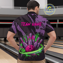 Load image into Gallery viewer, Custom Colorful Bowling Men Shirts Bowling Uniform Polo &amp; 1/4 Zip Bowling Team Jerseys HNT99