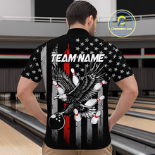 Load image into Gallery viewer, Custom Red US Flag Eagle Bowling Jersey for Men Bowling Team Shirts Polo &amp; 1/4 Zip HNT119