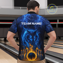 Load image into Gallery viewer, Lightning Wolf Bowling Shirts for Team Women Men Custom Wolf Bowling Jerseys Flame MBL200