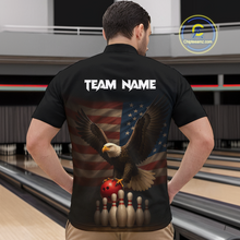 Load image into Gallery viewer, Custom Custom American Eagle Bowling Shirt for Men Polo &amp; Quarter-Zip Bowling Jersey Bowling Outfit QZT779