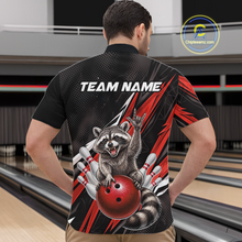 Load image into Gallery viewer, Custom Red Raccoon Bowling Jersey for Men Bowling Team Shirts Bowling Polo &amp; 1/4 Zip HNT254