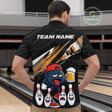 Load image into Gallery viewer, Custom Orange Beer Bowling Jersey for Men Bowling Team Shirts Bowling Uniform Polo &amp; 1/4 Zip HNT133