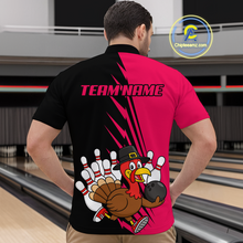 Load image into Gallery viewer, Pink Turkey Bowling Shirts for Women Men Team Custom Bowling Jerseys Thanksgiving MBL180