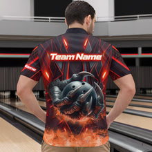 Load image into Gallery viewer, Red &amp; Black Flame Dragon Bowling Shirt 1/4-Zip Bowling Team League for Men Women Bowling Gifts QZT668