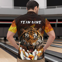 Load image into Gallery viewer, Flames Bowling Shirts Tiger Bowling Jersey Quarter-Zip Bowling Team League QZT634