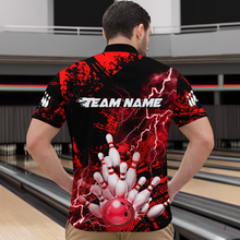 Load image into Gallery viewer, Red Thunder Lightning Bowling Shirt Custom Colorful Bowling Jersey Men Women Team MBL67