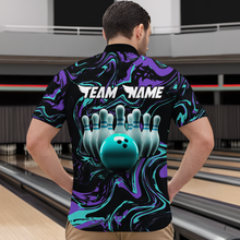 Load image into Gallery viewer, Turquoise Bowling Custom Men Bowling Shirt Polo &amp; Quarter-Zip Bowling Team Jerseys HNT48