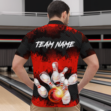 Load image into Gallery viewer, Customize Red Bowling Shirts for Men Women Team Bowling Polo &amp; 1/4 Zip Shirts MBL81