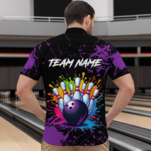 Load image into Gallery viewer, Custom Purple Watercolor Bowling Shirts for Men Women Team Funny Bowling Jersey MBL45