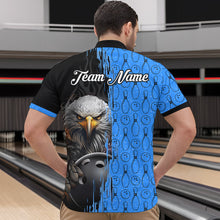 Load image into Gallery viewer, Blue Eagle Bowling Custom Men Bowling Shirt Polo &amp; Quarter-Zip Bowling Team Jerseys HNT49