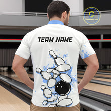Load image into Gallery viewer, Blue Vintage Bowling Custom Men Bowling Shirt Polo &amp; Quarter-Zip Bowling Team Jerseys HNT68