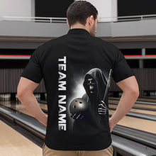Load image into Gallery viewer, Custom Skull Bowling Shirts Unisex Quarter-Zip Bowling Team Jersey Black Bowling League QZT631