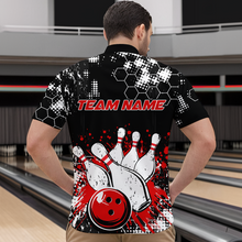 Load image into Gallery viewer, Red Watercolor Bowling Shirts Men Women Team Custom Bowling Polo &amp; 1/4 Zip Shirt MBL60