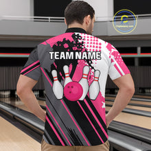 Load image into Gallery viewer, Custom Pink Bowling Shirts for Men Women Team Bowling Polo and Quarter Zip MBL104