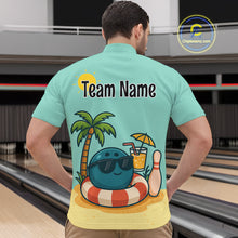 Load image into Gallery viewer, Summer Funny Bowling Jersey for Men Women Custom 1/4-Zip Bowling Shirt Bowling League Outfit QZT696