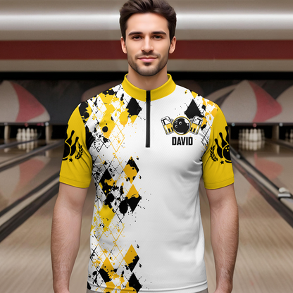Personalized Beer Bowling Team Jerseys Quarter-Zip Bowling Shirt for Men Women QZT542