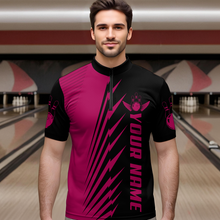 Load image into Gallery viewer, Custom Pink Bowling Shirts for Men Women Team Bowling Polo &amp; 1/4 Zip Shirt MBL48