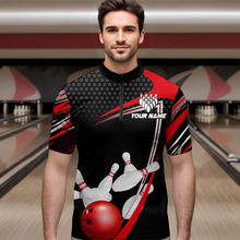 Load image into Gallery viewer, Red Bowling Shirts for Men and Women Bowling Shirt Team Bowling Polo &amp; 1/4 Zip Shirt MBL36