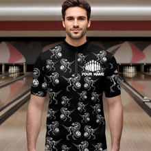 Load image into Gallery viewer, Custom Sauropod Bowling Shirt for Men And Women Quarter-Zip Bowling League Bowling Outfit QZT633