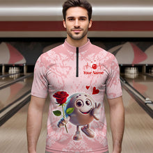 Load image into Gallery viewer, Custom Bowling Shirt for Couples 1/4 Zip Bowling Shirts Sympathy Shirt for Men Women QZT610