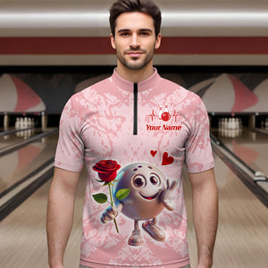 Custom Bowling Shirt for Couples 1/4 Zip Bowling Shirts Sympathy Shirt for Men Women QZT610