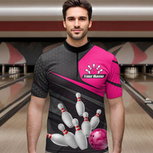 Load image into Gallery viewer, Pink Bowling Shirt for Men&amp;Women Team Bowling Jersey Colorful Bowling Polo &amp; 1/4 Zip MBL49