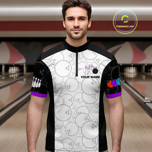 Custom Purple Dragon Bowling Shirts for Men Women Team Bowling Polo & Quarter Zip MBL86