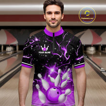 Load image into Gallery viewer, Purple Dragon Flaming Bowling Shirt for Men and Women Custom Bowling Jersey for Team MBL87