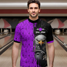 Load image into Gallery viewer, Purple Eagle Bowling Custom Men Bowling Shirt Polo &amp; Quarter-Zip Bowling Team Jerseys HNT49