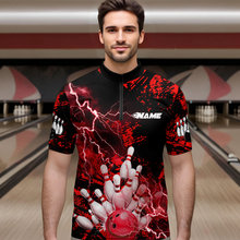 Load image into Gallery viewer, Red Thunder Lightning Bowling Shirt Custom Colorful Bowling Jersey Men Women Team MBL67