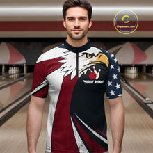 Load image into Gallery viewer, Eagel Bowling Custom Men Bowling Shirt Polo &amp; Quarter-Zip Bowling Team Jerseys HNT63