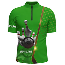 Load image into Gallery viewer, Personalized Men Bowling Quarter-Zip Shirt for Men Bowlers Custom Team bowling Jersey | Multi color NQS5947