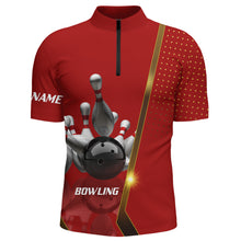 Load image into Gallery viewer, Personalized Men Bowling Quarter-Zip Shirt for Men Bowlers Custom Team bowling Jersey | Multi color NQS5947