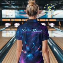 Load image into Gallery viewer, Watercolor Galaxy Bowling Shirts for Men Women Team Custom Bowling Polo &amp; Quarter Zip MBL146