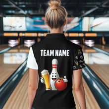 Load image into Gallery viewer, Custom Beer Bowling Shirt Funny Bowling Team League 1/4 Zip Bowling Shirt for Men QZT403