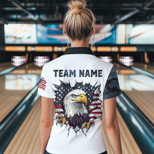 Load image into Gallery viewer, Camouflage Bowling Shirt Custom Eagle Bowling Team Jersey Patriotic Quarter-Zip Shirt QZT676