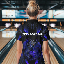 Load image into Gallery viewer, Blue Dragon Personalized Bowling Shirts For Women, Bowling Team Shirt Polo &amp; Quarter-Zip HNT40