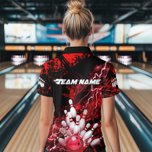 Load image into Gallery viewer, Red Thunder Lightning Bowling Shirt Custom Colorful Bowling Jersey Men Women Team MBL67