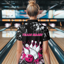 Load image into Gallery viewer, Pink Watercolor Bowling Shirts Men Women Team Custom Bowling Polo &amp; 1/4 Zip Shirt MBL60