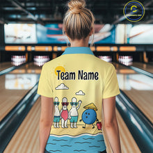 Load image into Gallery viewer, Summer Bowling Shirt Custom Quarter-Zip Bowling Jersey Funny Bowling Pins and Ball QZT695