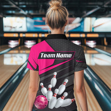 Load image into Gallery viewer, Pink Bowling Shirt for Men&amp;Women Team Bowling Jersey Colorful Bowling Polo &amp; 1/4 Zip MBL49