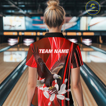 Load image into Gallery viewer, Custom Red Eagle Bowling Shirt for Men Women Team Bowling Polo Shirts &amp; 1/4 Zip MBL95
