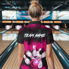 Load image into Gallery viewer, Customize Pink Bowling Shirts for Men Women Team Bowling Polo &amp; 1/4 Zip Shirts MBL81