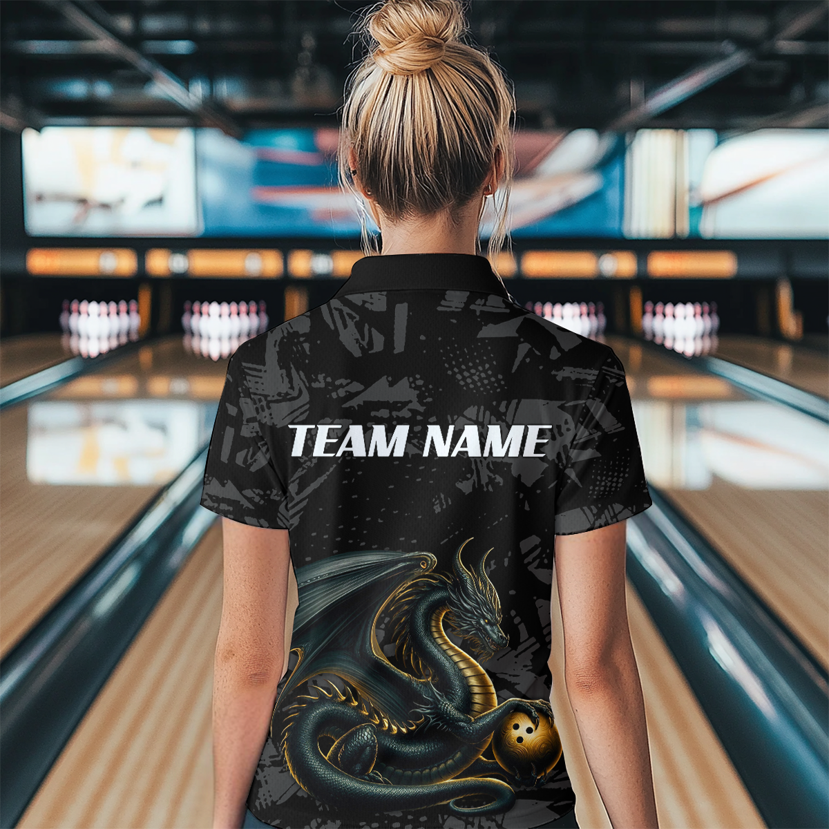 Dragon Bowling Team Shirt Custom Dragon Bowling Jersey 1/4-Zip Bowling Performance QZT640