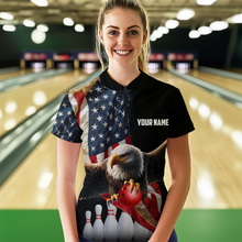 Load image into Gallery viewer, Custom Eagle Bowling Team Jersey American Bowling Quartar-Zip Shirt for Men Women QZT636