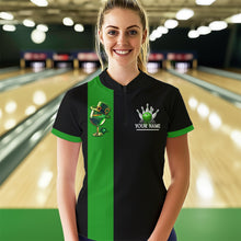 Load image into Gallery viewer, Green Bowling Shirt Custom St Patrick Day for Men Women Quarter-Zip Bowling Jersey QZT622
