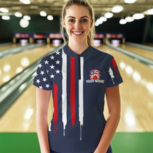 Load image into Gallery viewer, American Flag Bowling Shirt Patriotic Bowling Jersey for Men Women Bowling Polo&amp;1/4 Zip MBL25