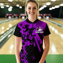 Load image into Gallery viewer, Custom Purple Butterflies Bowling Shirts for Men Women Bowling Jersey Team Name MBL79